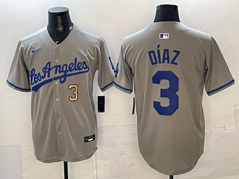 Men 2026 Los Angeles Dodgers #3 Diaz Grey Game Nike MLB Jersey style 0054->los angeles dodgers->MLB Jersey